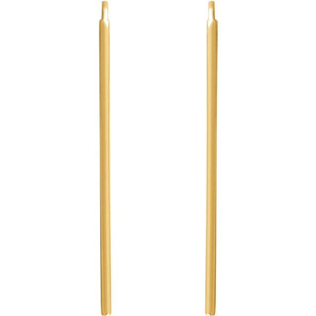 Long Vertical Bar Earrings - 14K Gold (Y, W or R), or Sterling Silver