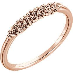 Beaded Ring - Sterling Silver, 14k Gold (Y, W or R), Platinum