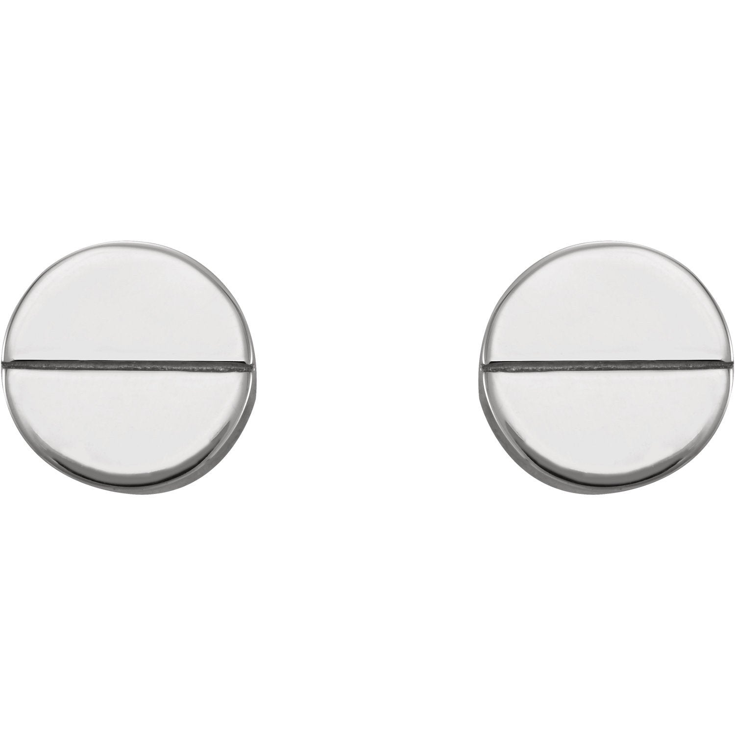 Geometric Earrings with Backs - 14K White Gold, Platinum, Sterling Silver