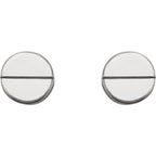Geometric Earrings with Backs - 14K White Gold, Platinum, Sterling Silver