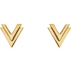 Small Double "V" Chevron Earrings - 14k Gold (Y, W or R), Platinum or Sterling Silver