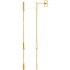 Bar Chain Drop Earrings - 14K Gold (Y, W or R)