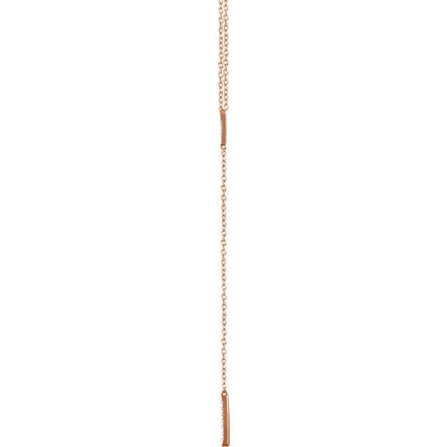 1/6 CTW Diamond Geometric Triangle & Bar Y Necklace 16-18" - 14k Gold (Y, W or R)
