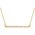 1/6 CTW Diamond Bar Necklace  16-18" - 14k Gold (Y, W or R)