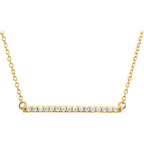 1/6 CTW Diamond Bar Necklace  16-18" - 14k Gold (Y, W or R)