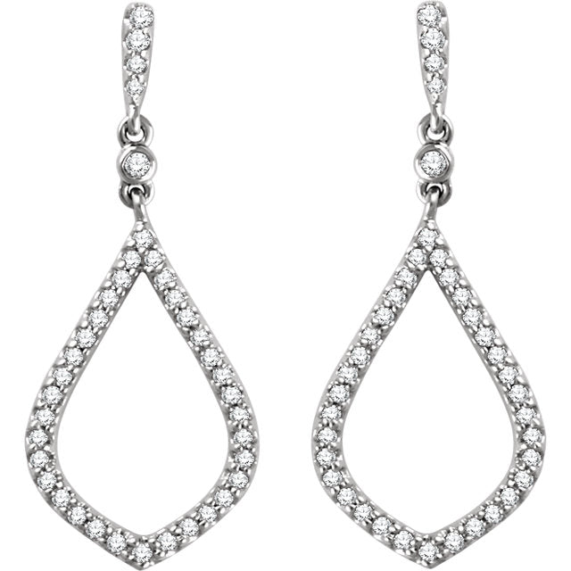 14K White 1/4 CTW Diamond Earrings - WW Design, LLC