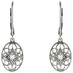 Sterling Silver .06 CTW Diamond Lever Back Earrings