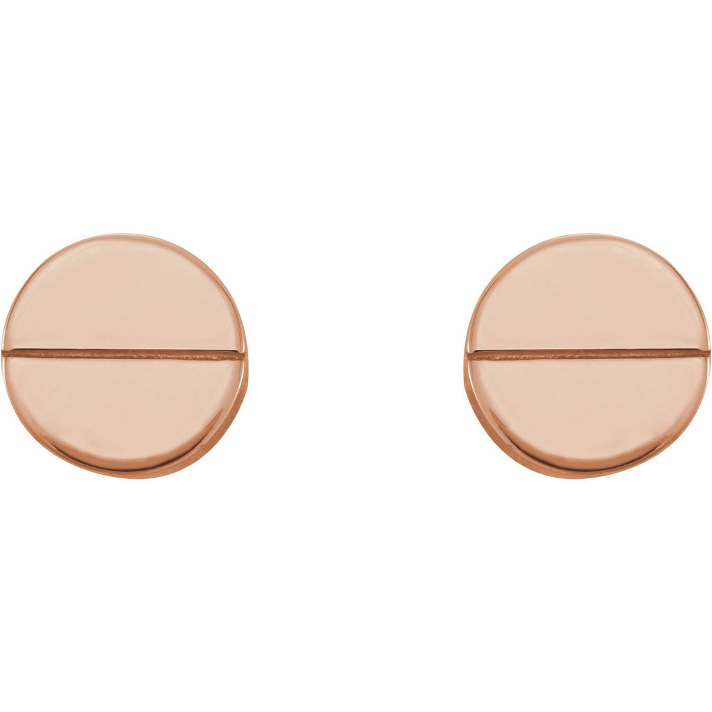 Geometric Earrings with Backs - 14K Rose Gold