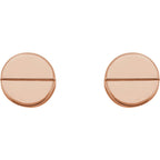 Geometric Earrings with Backs - 14K Rose Gold