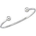 Cuff Bracelet with Ball Ends - Sterling Silver