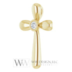 3mm Diamond Cross Necklace Genuine F+ VS 14k, 18k SOLID Gold (Y, W, R), Platinum, Sterling Silver 25mmx17mm Cross Pendant Religious Jewelry WWDesignJewelers.com