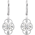 Sterling Silver 1/10 CTW Diamond Granulated Filigree Earrings