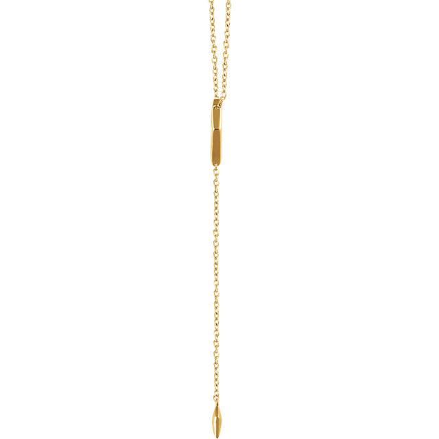 Geometric Diamond Shaped Y Necklace 16-18" - 14k Gold (Y, W or R)