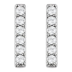 1/10 CTW Diamond Vertical Bar Earrings - Platinum