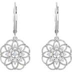 Sterling Silver 1/5 CTW Diamond Granulated Filigree Earrings