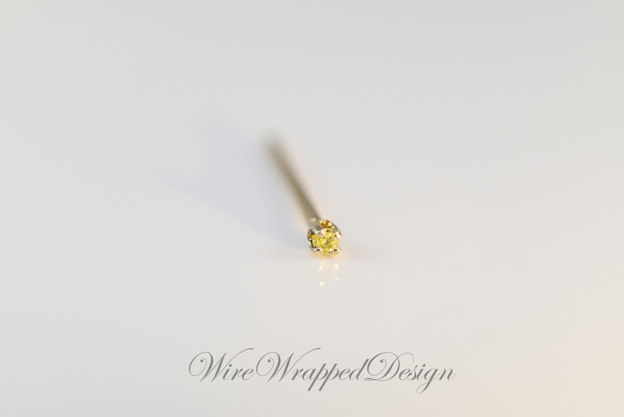 Canary Yellow Diamond Nose Ring