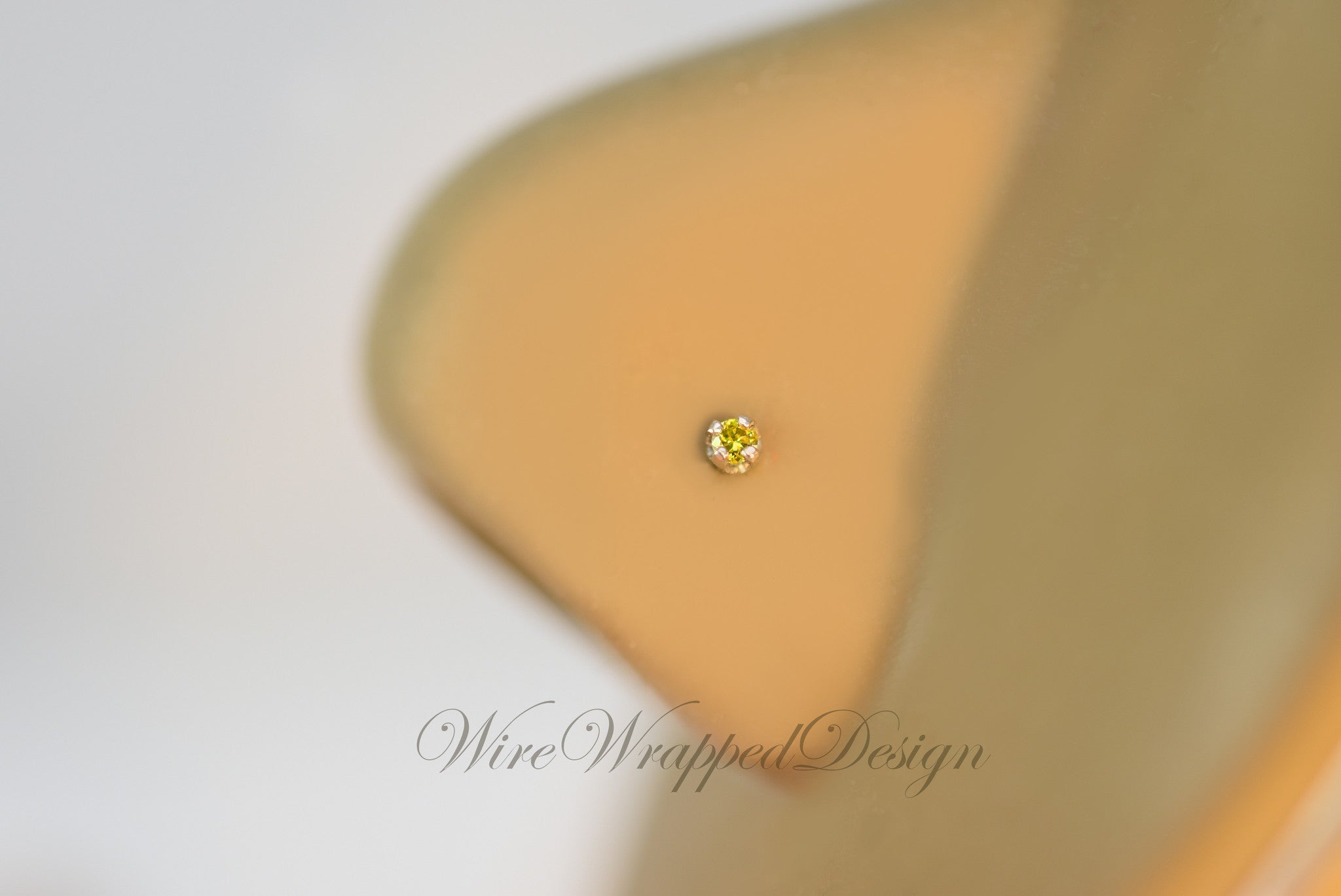 Canary Yellow Diamond Nose Ring