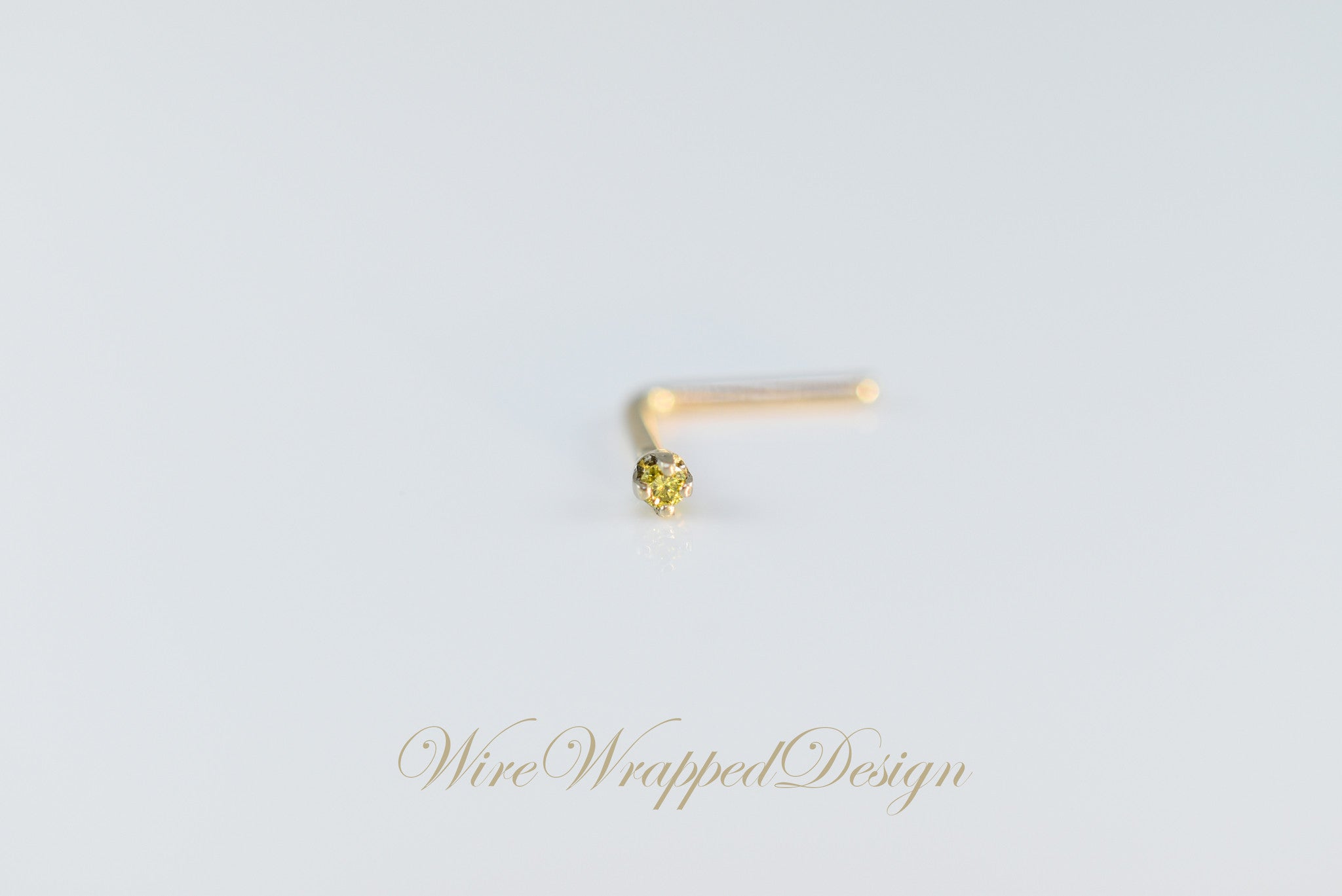 Canary Yellow Diamond Nose Ring