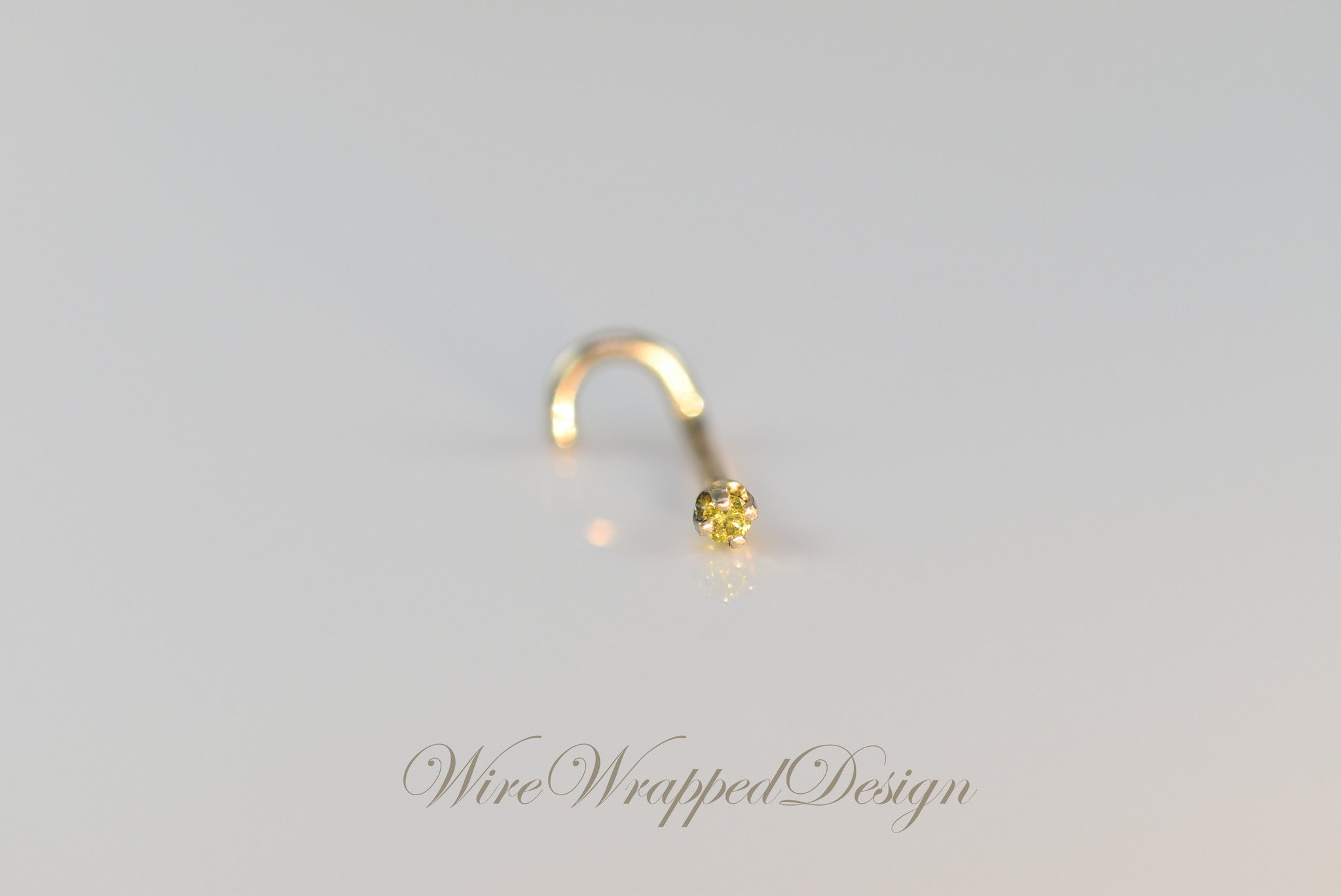 Canary Yellow Diamond Nose Ring