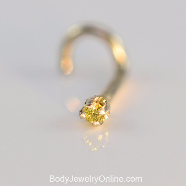 Canary Yellow Diamond Nose Ring