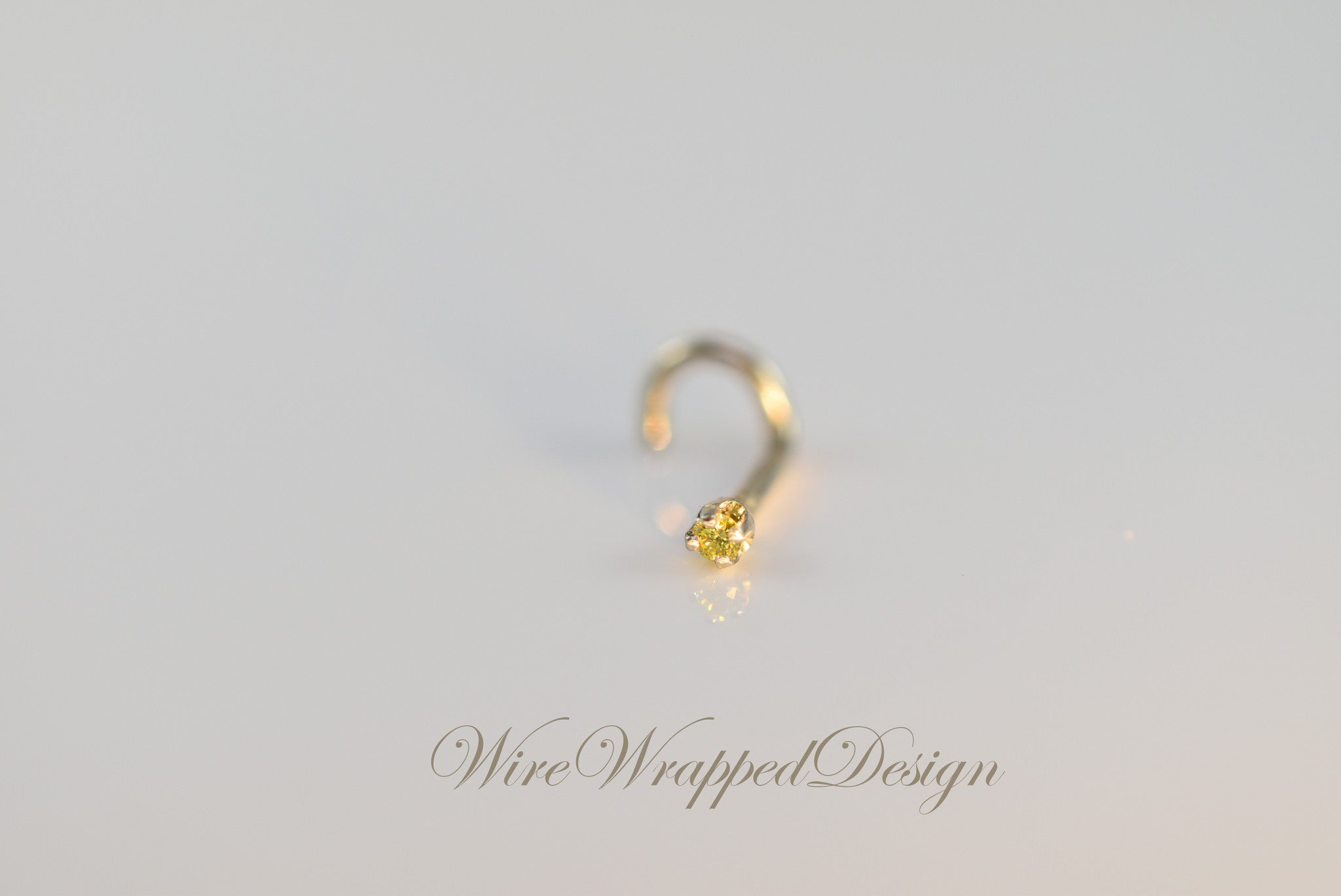 Canary Yellow Diamond Nose Ring