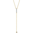 1/8 CTW Diamond Bar Y Necklace 16-18" - 14k Gold (Y, W or R)