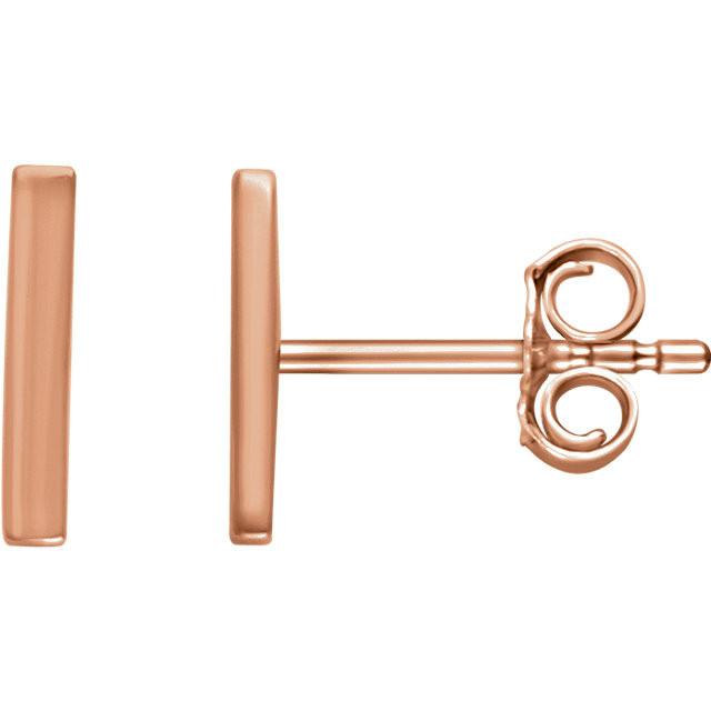 Vertical Bar Earrings - 14K Rose Gold