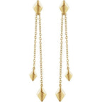 Geometric Diamond Shaped Chain Drop Earrings - 14K Gold (Y, W or R)