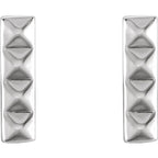 Small Pyramid Bar Earrings - 14k Gold (Y, W or R), Platinum or Sterling Silver