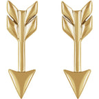 Arrow Earrings - 14K Gold (Y, W or R), or Sterling Silver