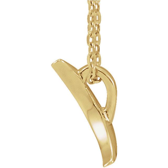 Crescent Moon 16-18" Necklace - 14k Gold (Y, W or R), or Platinum, Sterling Silver