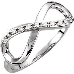 0.05 CTW Diamond Large Infinity-Inspired Ring - 14k Gold (Y, W or R),