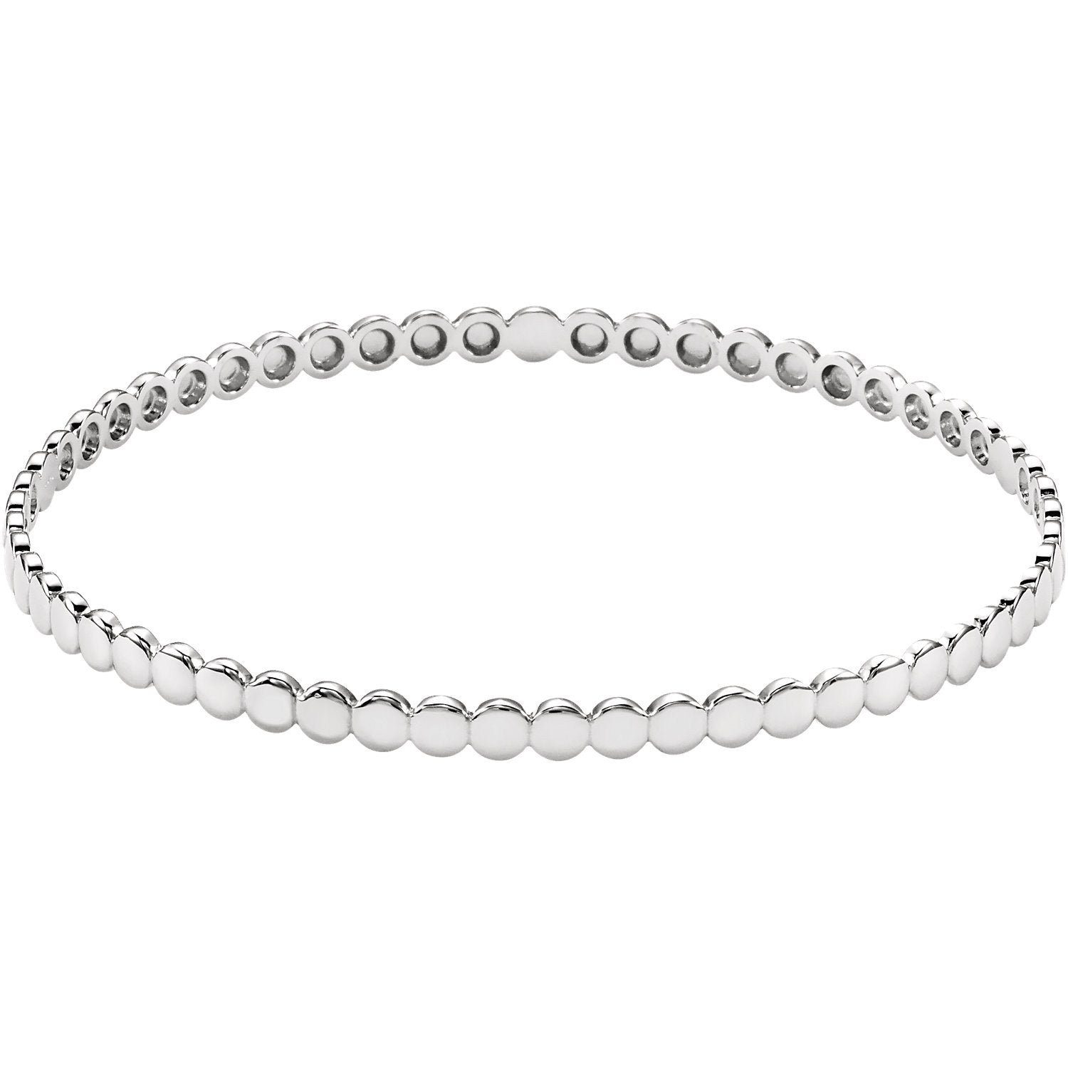 Beaded Bangle Bracelet - Sterling Silver