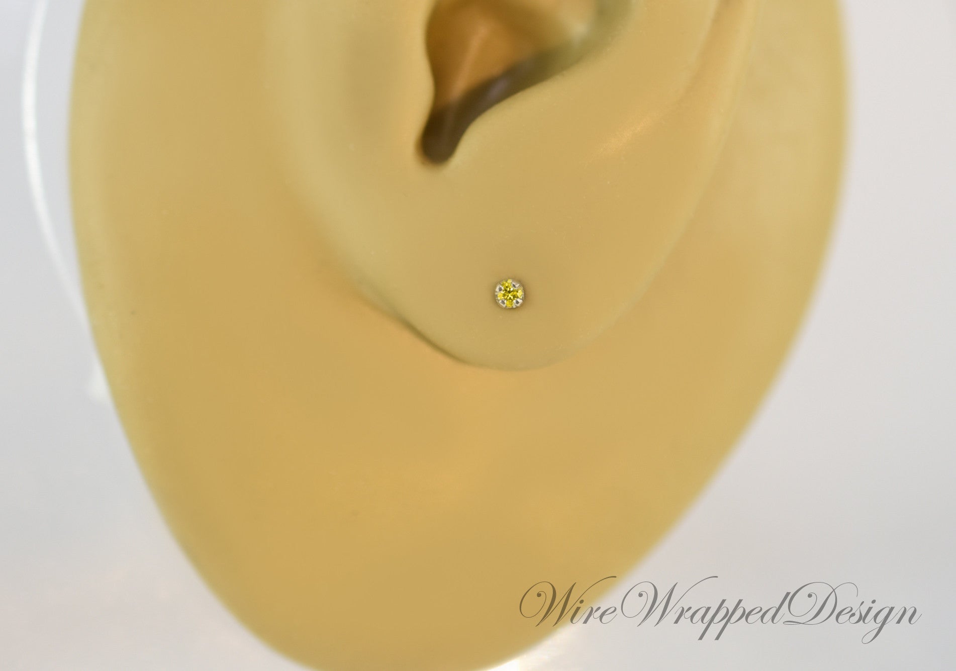 Genuine Canary Yellow DIAMOND Earring Studs - 1.5mm 0.03tcw (0.015 ea) - 14k Solid Gold (Yellow, or White), Platinum, Sterling Silver