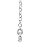 Straight Bar Necklace 16-18" - 14k Gold (Y, W or R), or Sterling Silver