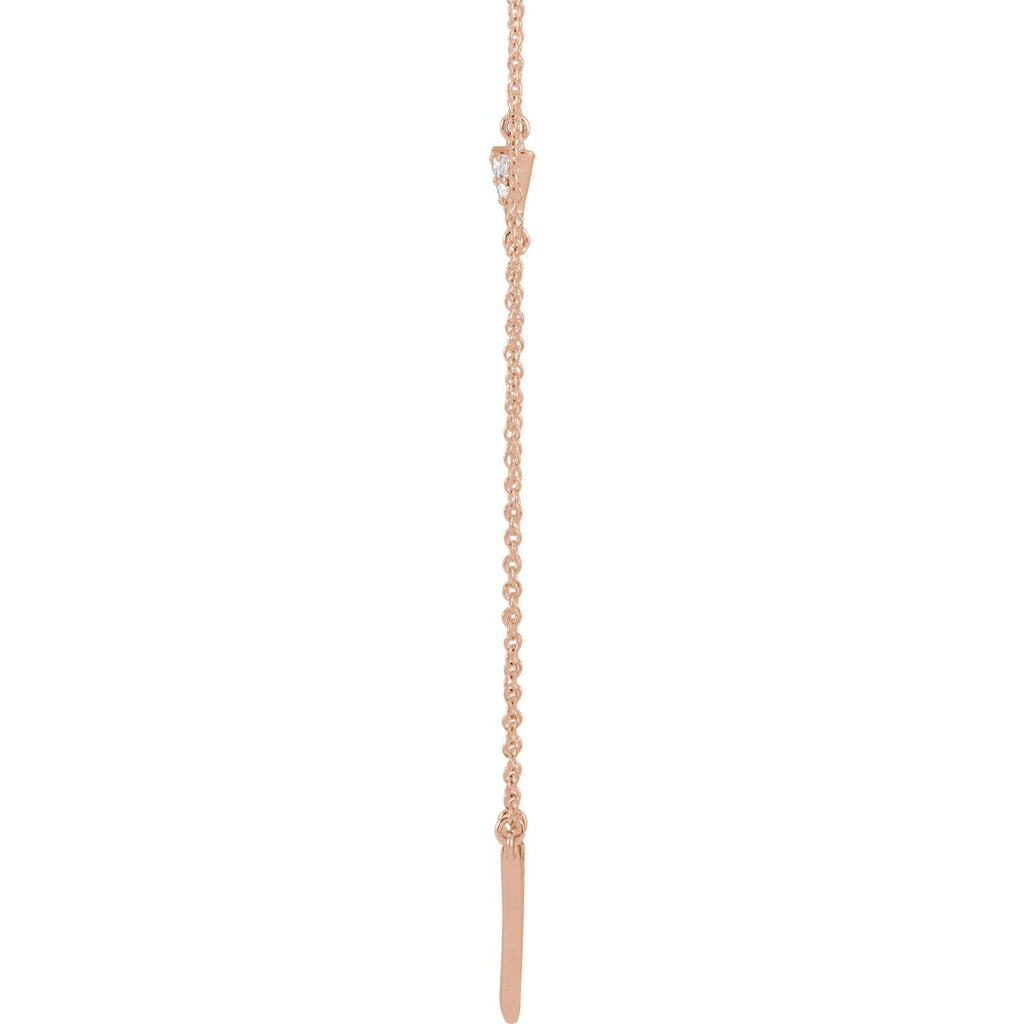 0.05 CTW Diamond Triangle Necklace 16-18" - 14k Gold (Y, W or R)