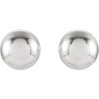 7mm Ball Earrings with Bright Finish - 14K Gold (Yellow or White)