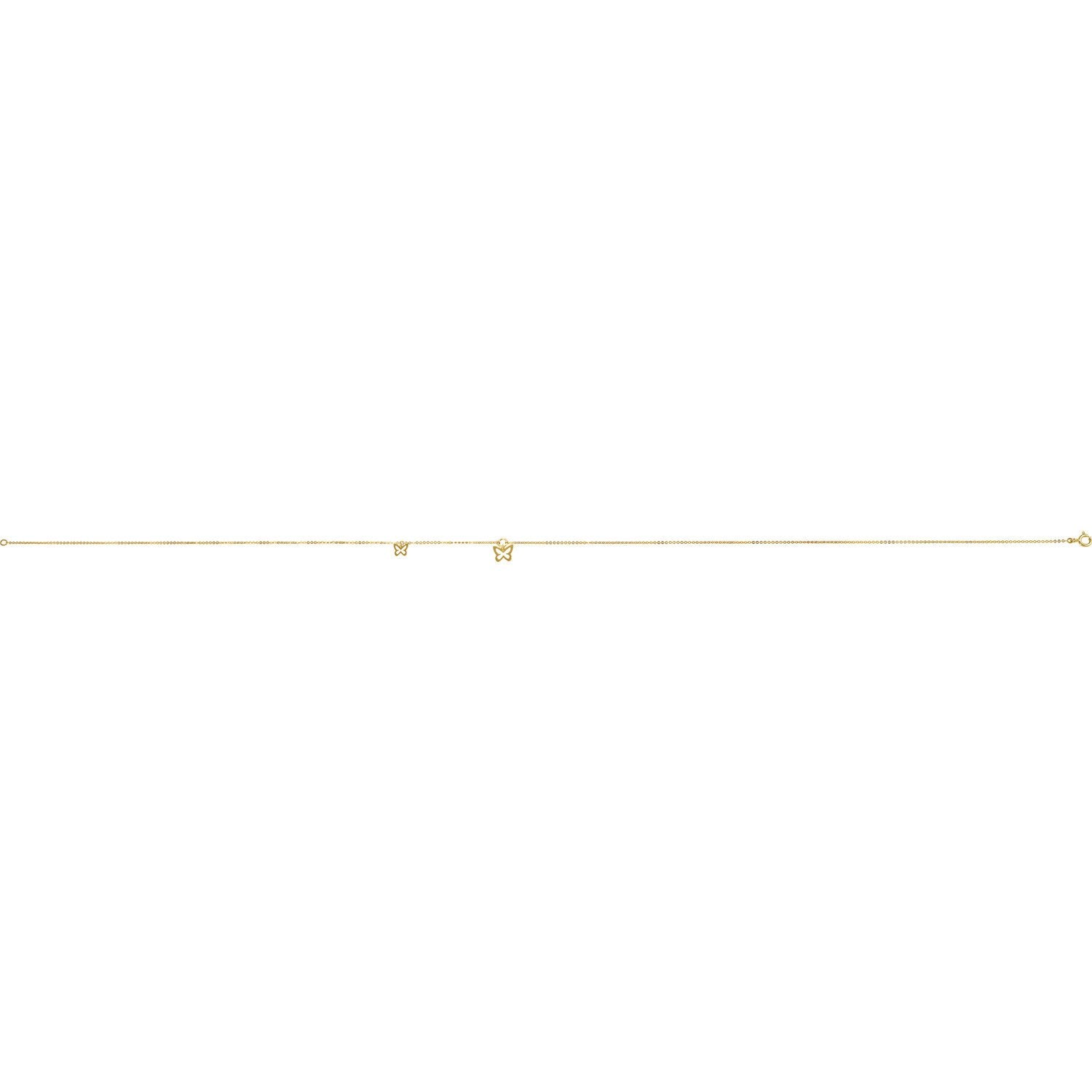 Butterfly Charm Chain Necklace - 14k Yellow Gold