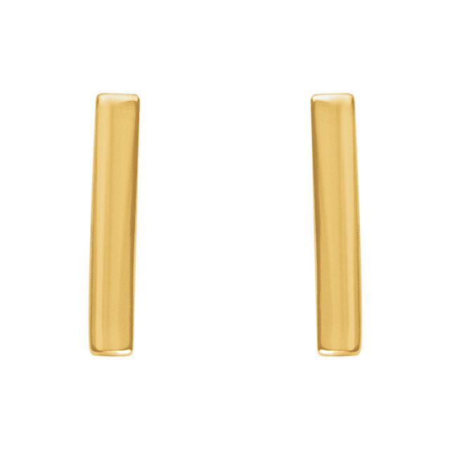 Vertical Bar Earrings - 14K Yellow Gold