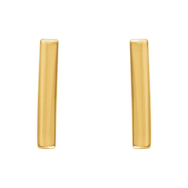 Vertical Bar Earrings - 14K Yellow Gold