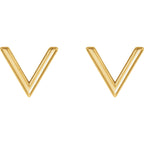 Small "V" Chevron Earrings - 14k Gold (Y or W), Platinum or Sterling Silver
