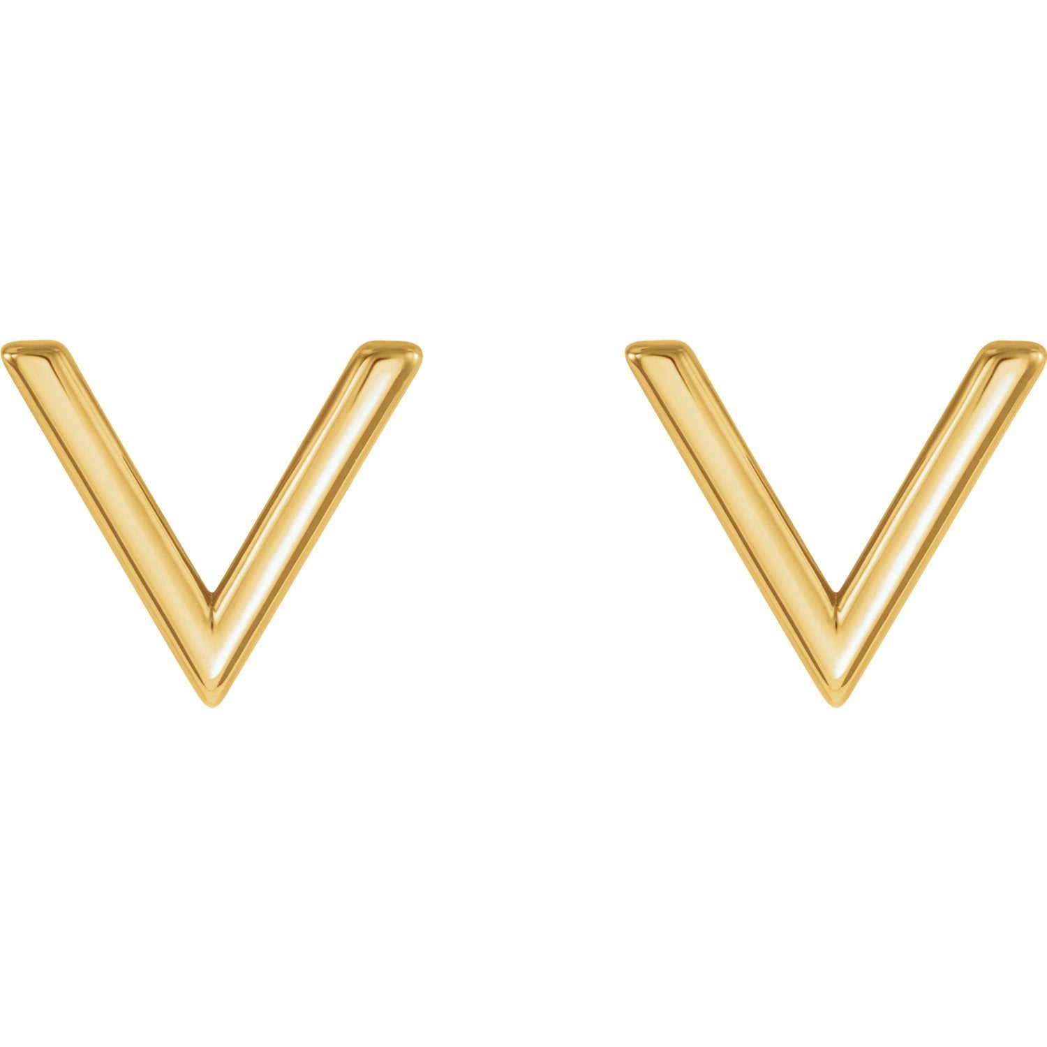 Small "V" Chevron Earrings - 14k Gold (Y or W), Platinum or Sterling Silver