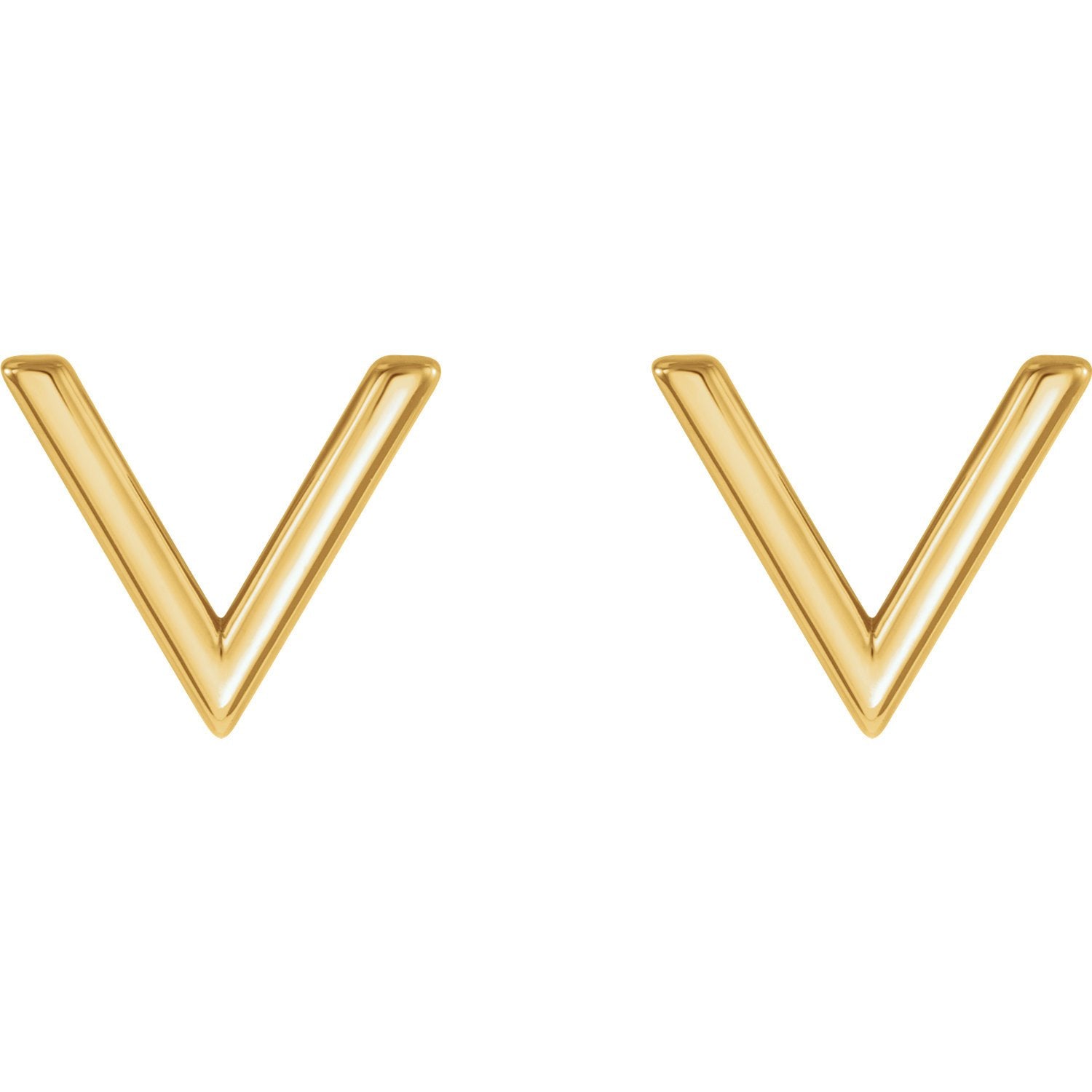 Small "V" Chevron Earrings - 14k Gold (Y or W), Platinum or Sterling Silver