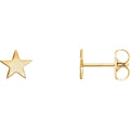 Star Cutout Earrings with Backs - 14K Gold (Y, W or R), Platinum, or Sterling Silver