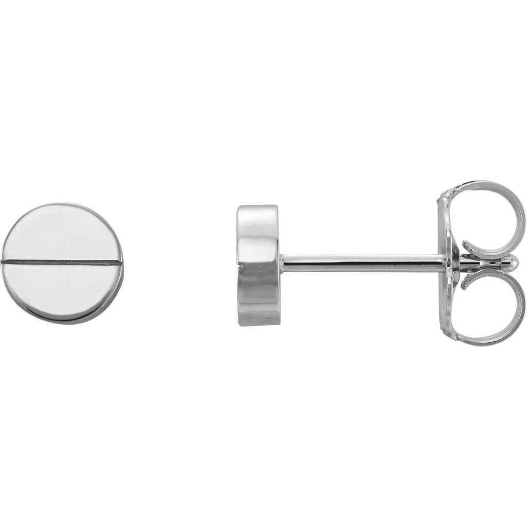Geometric Earrings with Backs - 14K White Gold, Platinum, Sterling Silver