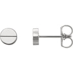 Geometric Earrings with Backs - 14K White Gold, Platinum, Sterling Silver