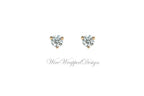 Genuine F+ VS DIAMOND Earring Studs 3mm 0.20tcw (each 0.1cts) Post w/ 14k Solid Gold (Yellow, Rose, White), Silver, Platinum Lobe Cartilage

