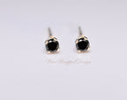 Genuine BLACK DIAMOND Earring Studs 2mm 0.08tcw Post 14k Solid Gold (Yellow, Rose or White), Platinum, Silver Lobe Cartilage Helix Tragus