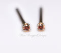 Genuine RED DIAMOND Earring Studs 1.3mm 0.02tcw Post 14k Solid Gold (Yellow, Rose or White), Platinum, Silver Lobe Cartilage Helix Tragus