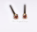 Genuine RED DIAMOND Earring Studs 1.3mm 0.02tcw Post 14k Solid Gold (Yellow, Rose or White), Platinum, Silver Lobe Cartilage Helix Tragus